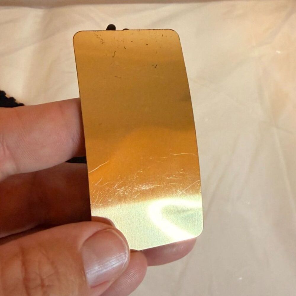 Vintage 80s Gold Fish Scale Metal Stretch Belt Plate Buckle One Size - Picture 4 of 6